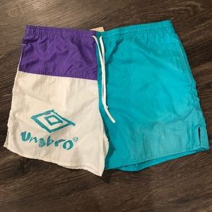 Retro umbro color block shorts